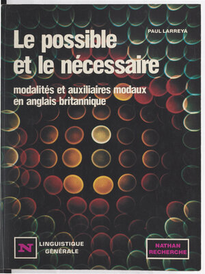 cover image of Le possible et le nécessaire